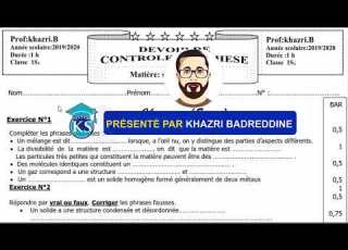 Correction Devoir Synthese Controle Physique 1ere Anné
