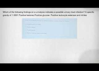 Which Of The Following Findings On A Urinalysis Indicates A Possible Urinary Tract Infection A Spec