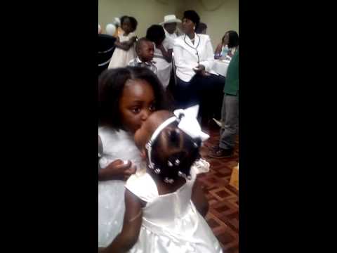 Two Cute Little Girls Kiss Then Walk Away Two Cute Little Girls Kiss Then Walk Away