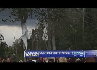 Strong Winds Cause Rough Start To Lexington Wedding