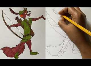  Draw Robinhood The Cartoon Fox From Disney Robinhood Movie