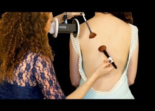 ASMR Massage Back Tickling Brushing Whispering To Melt Away Stress 3Dio Ear To Ear Binaural
