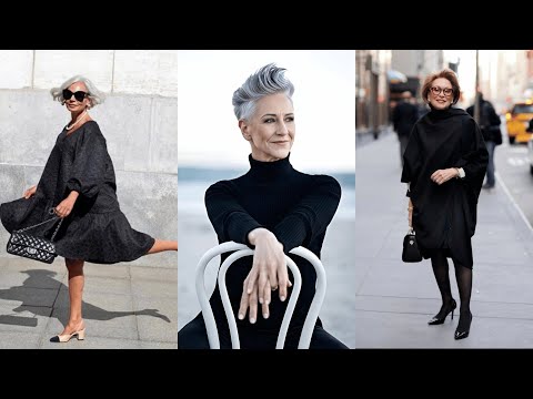 12 Simple Tips For A Chic And Elegant Style ALL BLACK Clothes Natural Fashion For Women Over 60