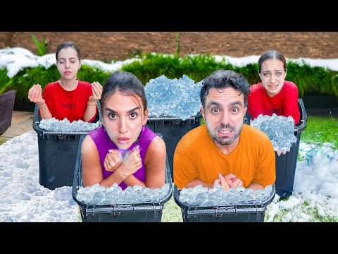 اخر شخص يخرج من الصندوق الثلجي يفوز