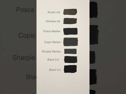 Black 4 0 Vs 2 0 Posca Copic Shapie Chinese Ink And Acrylic Ink The Blackest Paint In 2024