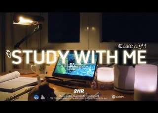  2 HOUR STUDY WITH ME Late Night Calm Piano Rain Sounds Pomodoro 50 10