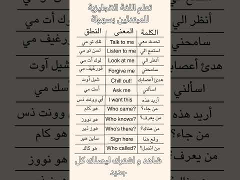 تعلم الانجليزية من البداية بمفردات بسيطة و يومية ابدأ رحلتك الان تعلم الانجليزية من البداية بمفردات بسيطة و يومية ابدأ رحلتك الان