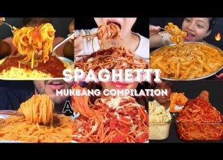 SPAGHETTI MUKBANG ASMR COMPILATION BIG BITES EATING SOUNDS