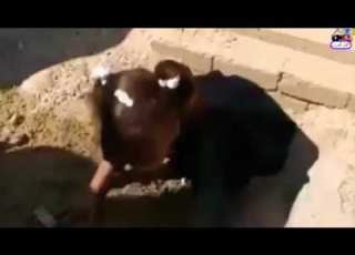  شاهد كمية الوجع و الألم طفلة تبكي على قبر أمها بعد دفنها في القبر