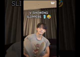 Taehyung Showing Slippers BTS V Today Weavers Live 18 09 25 Btsvlive Bts Army Vlive BTS