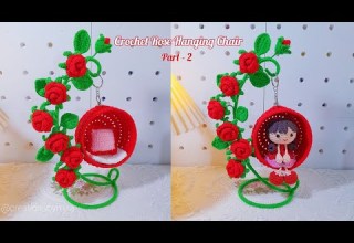 How To Crochet Rose Flower Hanging Chair Part 2 Tutorial 