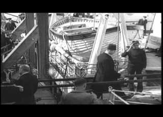 King Farouk I Walking Towards A Building With Other Officials In Egypt HD Stock Footage