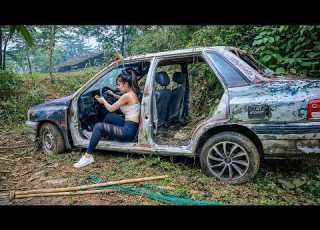 Mechanical Girl Completely Rebuilds Unknown Car From Scrap To Running Restoration