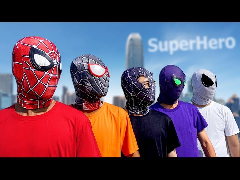 PRO 5 SUPERHERO TEAM Hey Spider Man Go To Trainning Nerf Gun Funny Action Real Life