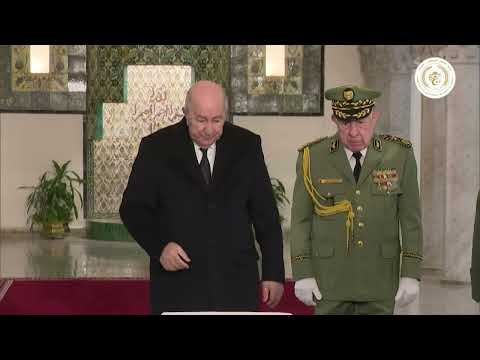 قصر الشعب إلقاء نظرة على جثمان رئيس الجمهورية الأسبق المجاهد المرحوم اليامين زروال