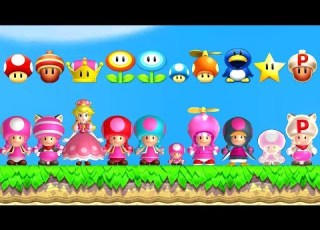  New Super Mario Bros U Deluxe All Toadette Power Ups