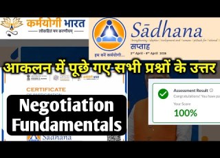 Negotiation IGot Karmayogi Answers Sadhana Saptah Final Assessment Answers