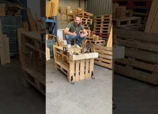 DIY Workbench With 4 Pallets Woodworking Diy Workbench