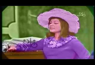 شويكار وفؤاد المهندس وعادل امام فى مشهد ملون من مسرحية انا فين وانتى فين