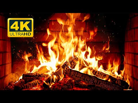 Cozy Fireplace 4K 12 HOURS Fireplace With Crackling Fire Sounds Crackling Fireplace 4K
