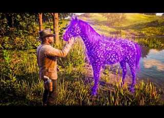 ترويض خيل الهولوغرام الأرجواني النادر في ريد ديد ريدمبشن 2 RDR 2 Hologram Purple Horse