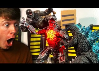 GODZILLA And KONG Vs MECHA GODZILLA The STOP MOTION REMAKE