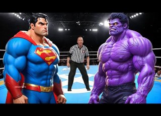  SUPERMAN VS PURPLE HULK EPIC BATTLE