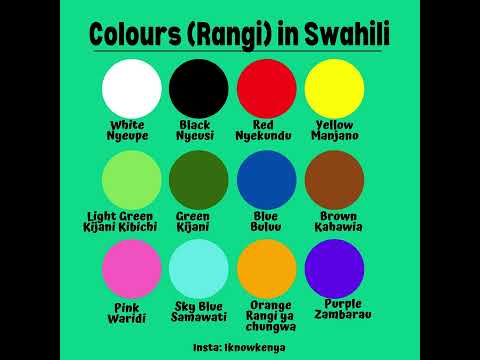 Colours In Swahili Language