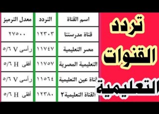 تردد القنوات التعليمية عرض كل القنوات التعليمية وبالتردد