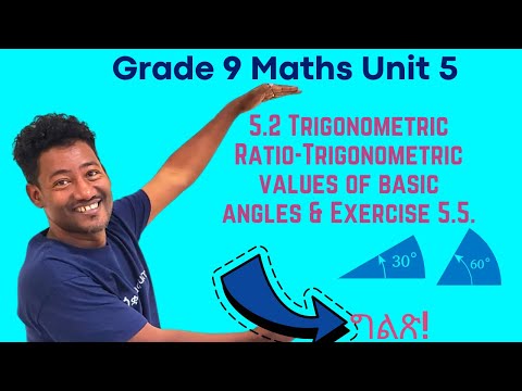 Grade 9 Maths Unit 5 5 2 Trigonometric Ratio Trigonometric Values Of Basic Angles Exercise 5 5