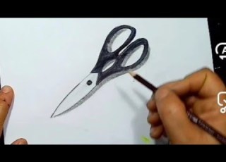  رسم مقص تابع وتعلم الرسم