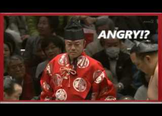 Angry Sumo Gyoji Judge YELLING
