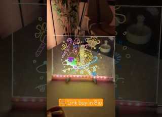  LED Message Board With 7 Color Pens Acrylic Glow In The Dark Drawing Board LED Illuminated Drawing