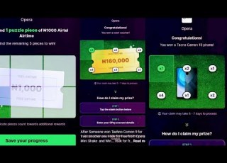 Yadda Zaka Samu Kudi Da Wayoyi Da Katin Waya Duk A Opera Shake And Win