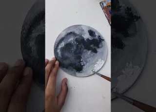 رسم قمر رسم بالوان الاكريلك تعلم رسم رسم خطوة بخطوة رسم للمحترفين للمبتدئين تعلم الرسم مع روان