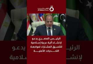 الرئيس المصري يدعو لإنشاء آلية عربية إسلامية للتنسيق المشترك لمواجهة التحديات الأمنية