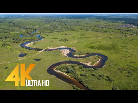 Rural Ukraine 80 Miles From Chornobyl 4K Drone Footage Boat Ride Scenic Drive 3 5 HRS