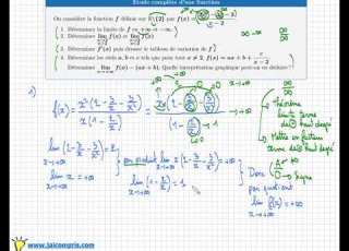 Complete Study Of A Function Limit Derivative Variations Asymptote