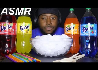  ASMR FANTA SODA PARTY EXTREME FIZZY AND ICE EATING