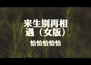 恰恰恰恰恰 来生别再相遇 女版 今生和你相爱了一场 动态歌词纯享练唱版带拼音