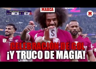 El Genio Afif Celebra Un Gol En La Final De La Copa Asia Haciendo Con Un Truco De Magia