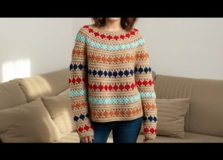 حصري بلوفر ب دائري من تصميمي قناة كروشيه يوتيوب Crochet Handmade 2026