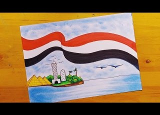 رسم مصر جميلة رسومات عن مصر في عيون ابنائها رسم نهر النيل منظر طبيعي رسم ريفي رسم مصر مهد الحضارة2