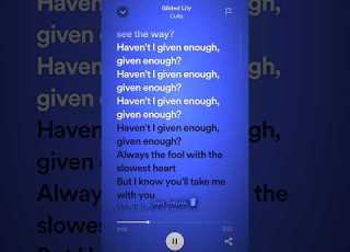 Gilded Lily Cults Sped Up Lyrics Haven T I Given Enough