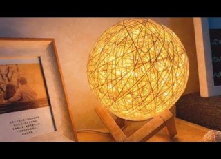 ديكور أباجورة كرات خيط الخيش بالبالون للمنزل Twine Light Sphères