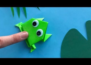 Origami Frosch Basteln Mit Kindern Tiere Falten Mit Papier Einfache Bastelideen