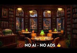 Fall Library Cafe Ambience With Calm Jazz Music Rain For Studying Focus Relaxation