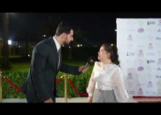 زهراء غازي بطلة مسلسل روح مع مجلة مشاهير العراق من امسية صنع في بغداد