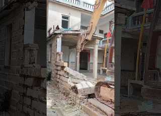 Excavator Demolition Of Old House Quality Tools And Machinery Enhance Work Efficiency