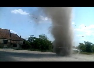  Mini Tornado Dust Devil Hits Truck In Parking Lot